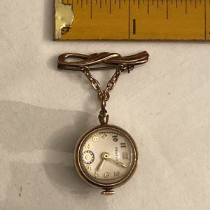 Working Vintage CROYDON Lapel Pin BROOCH WATCH Manual Winding&Visible Clockworks